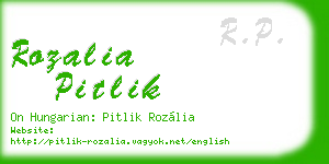 rozalia pitlik business card